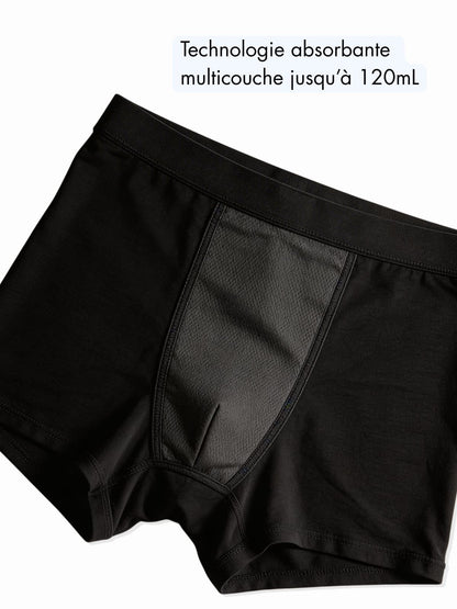 Boxer absorbant discret fuites urinaires Homme