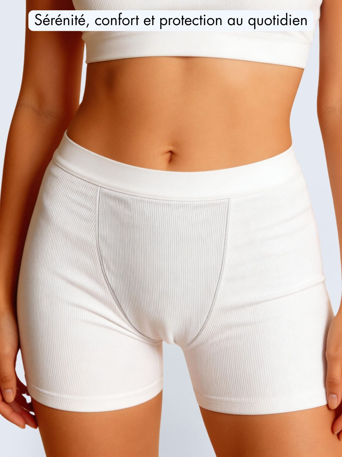 Boxer absorbant côtelé fuites urinaires Femme