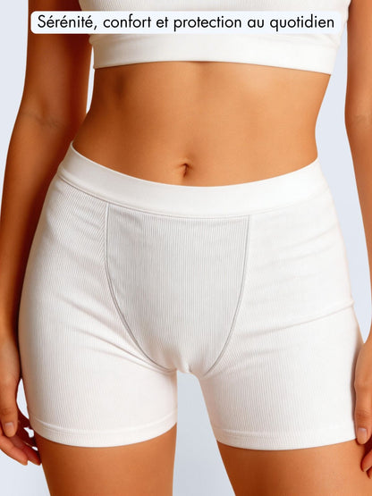 Boxer absorbant côtelé fuites urinaires Femme