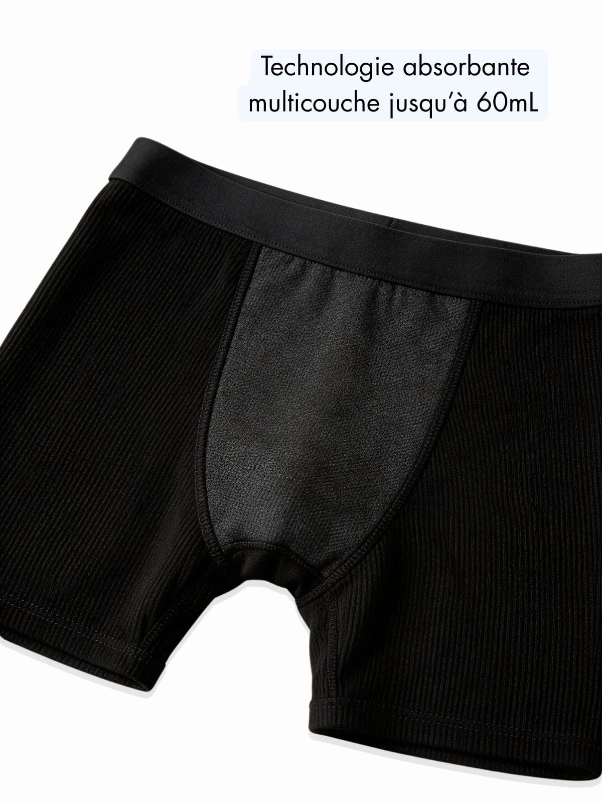 Boxer absorbant côtelé fuites urinaires Femme
