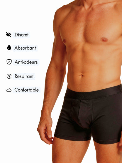 Boxer absorbant discret fuites urinaires Homme