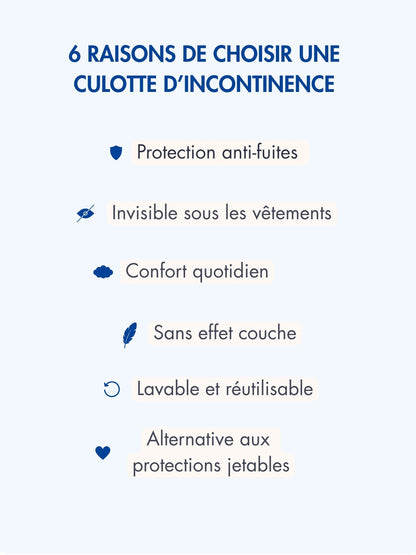 Culotte taille haute confort d’incontinence